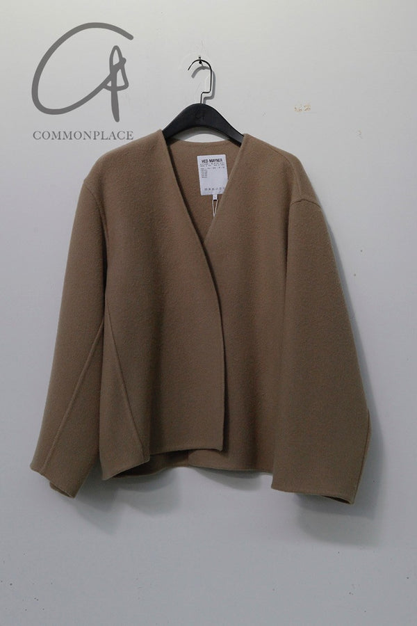 HED MAYNER Reversible cut wool cardigan jacket J21_DBL/CML